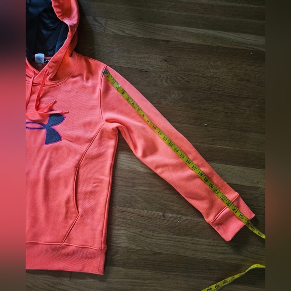 Under Armour Semi Fitted Large Logo Orange Pullover Sweatshirt Womens Size Large - Picture 13 of 14